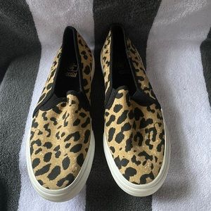 KEDS leopard print DREAMFOAM double decker slip on sneakers NEW NEVER WORN sz 6w